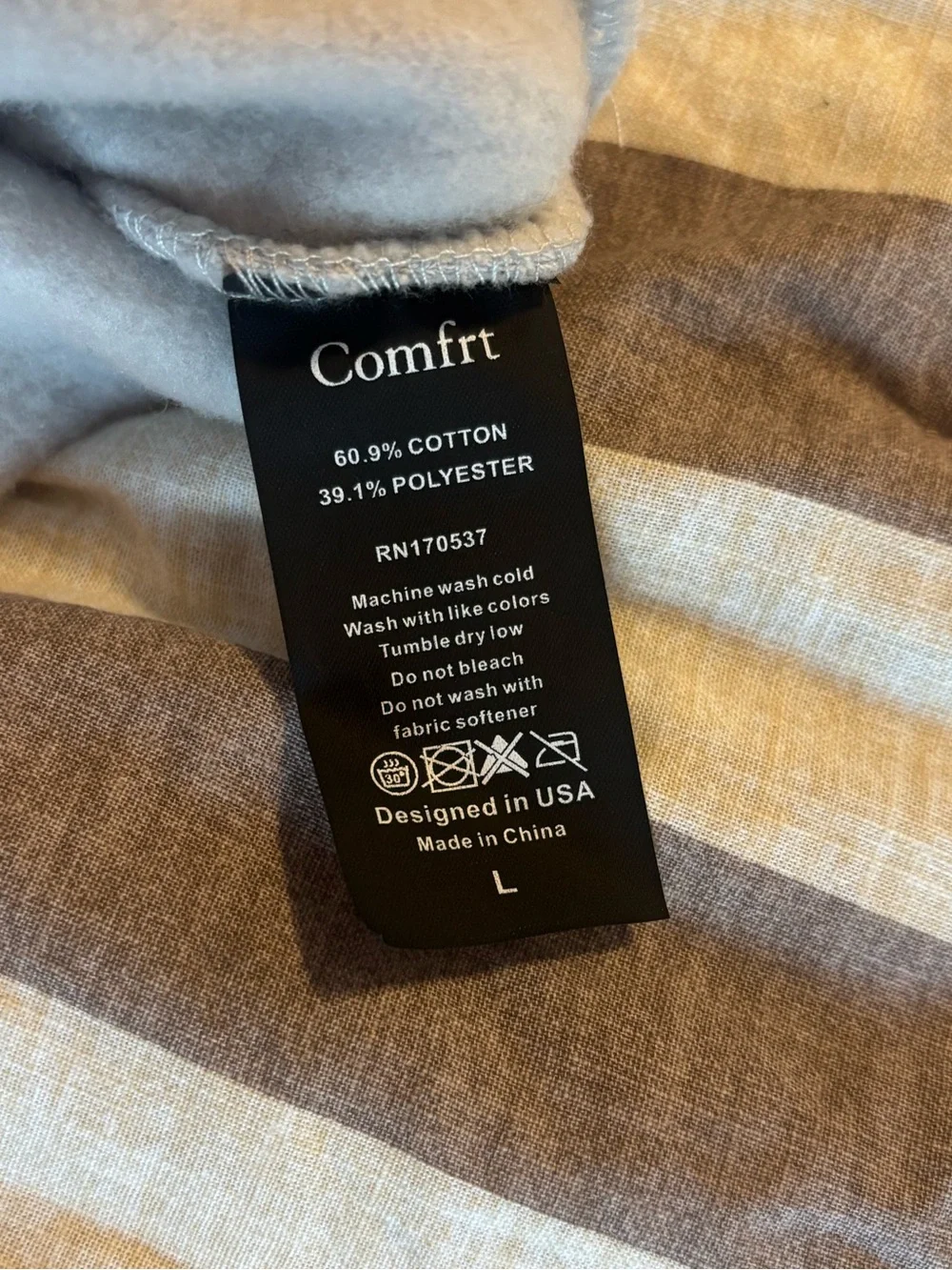 Comfort Plush Light Gray Dog Sweatshirt with Collar Tag